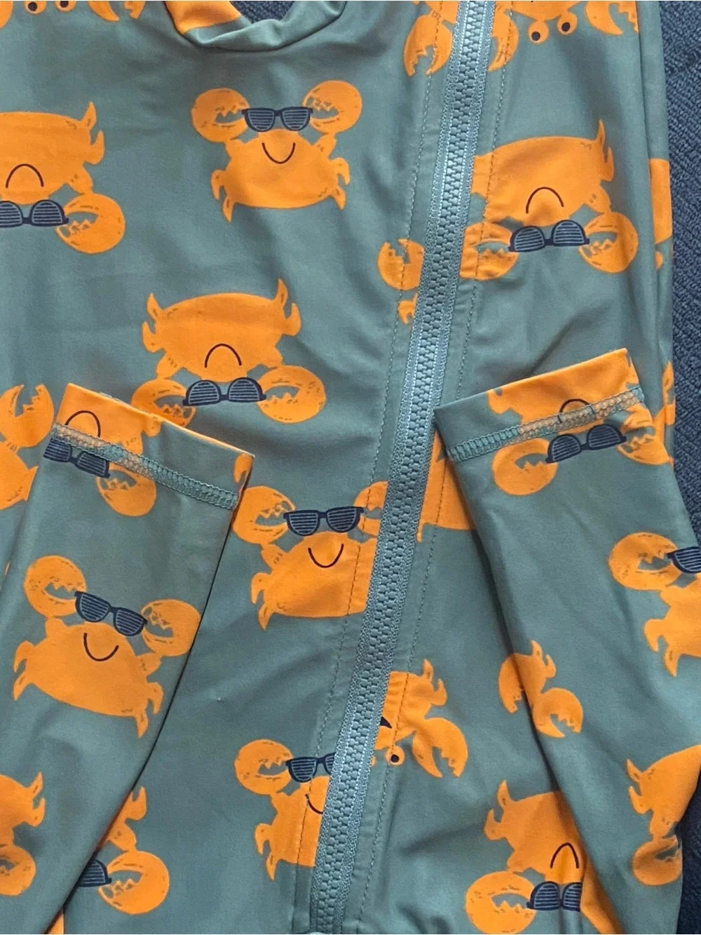 Carter's Teal One-Piece with Orange Crab Print